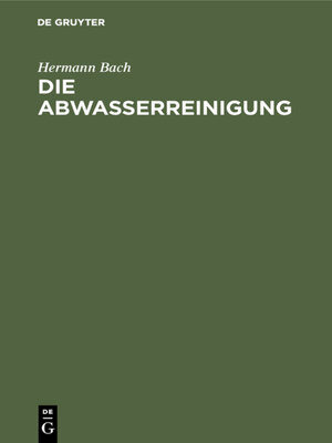cover image of Die Abwasserreinigung